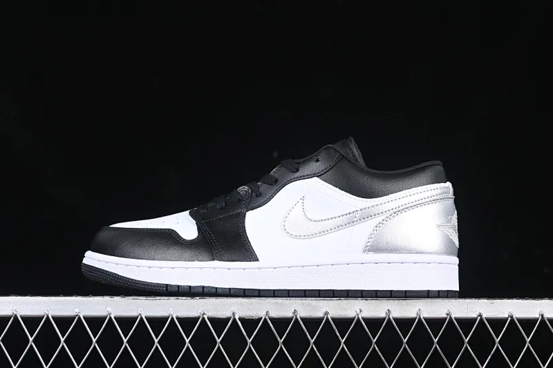 All categories Air Jordan Jordan series basketball shoes Air Jordan 1 Low Air Jordan 1 Low AJ1 Joe 1 black and white silver low-top cultural basketball shoes 553558-131